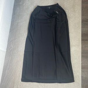 Brand new satin black midi skirt